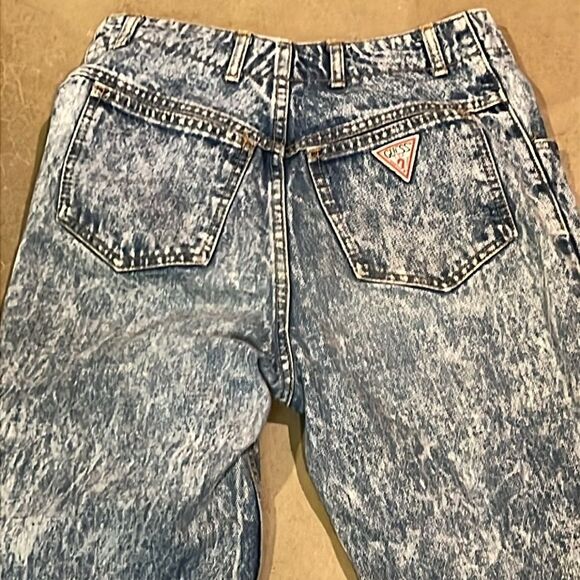 Vintage Button Fly High Waist Acid Wash Mom Jeans C16 - Picture 5 of 8